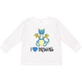 thumbnail image 3 of Inktastic I Love Dragons with Cute Blue Dragon Boys or Girls Long Sleeve Toddler T-Shirt, 3 of 5
