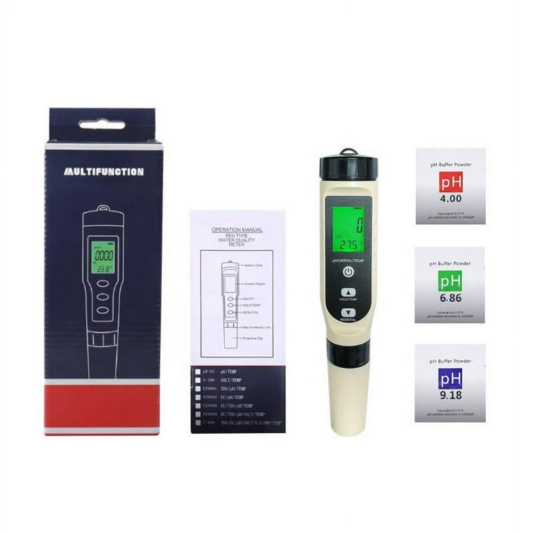 Hydrogen Water Tester, 4 in 1 pH H2 ORP Temp Test Kit