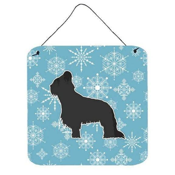 Winter Snowflake Briard Wall or Door Hanging Prints