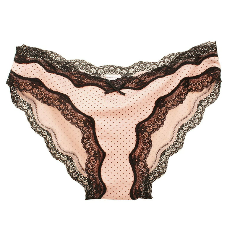 HUPOM Seamless Underwear For Women Womens Silk Panties Low waist Elastic  Waist Solid Thong Pink S