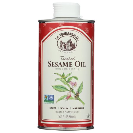 La Tourangelle Toasted Sesame Oil 16.9 Fl. Oz., All-Natural, Artisanal, Great for Stir Fry, Curries, Noodles, or as a Marinade