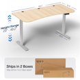 thumbnail image 6 of VIVO Electric 63” x 32” Stand Up Desk, Light Wood Table Top, Gray Frame, 6 of 8