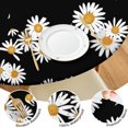 thumbnail image 4 of Spring Round Tablecloth with Elastic Edge, Bright Daisy Floral Print, Durable Polyester, Ideal for Daily Use or Seasonal Decor, Fits 44-52 Inch Round Tables, 4 of 7