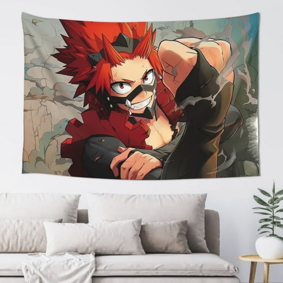 My Hero Academia Eijiro Kirishima Tapestry Wall Hanging Home Decoration Wall Blanket Dormitory Living Room Bedroom Backdrop Poster( 60x40inch)