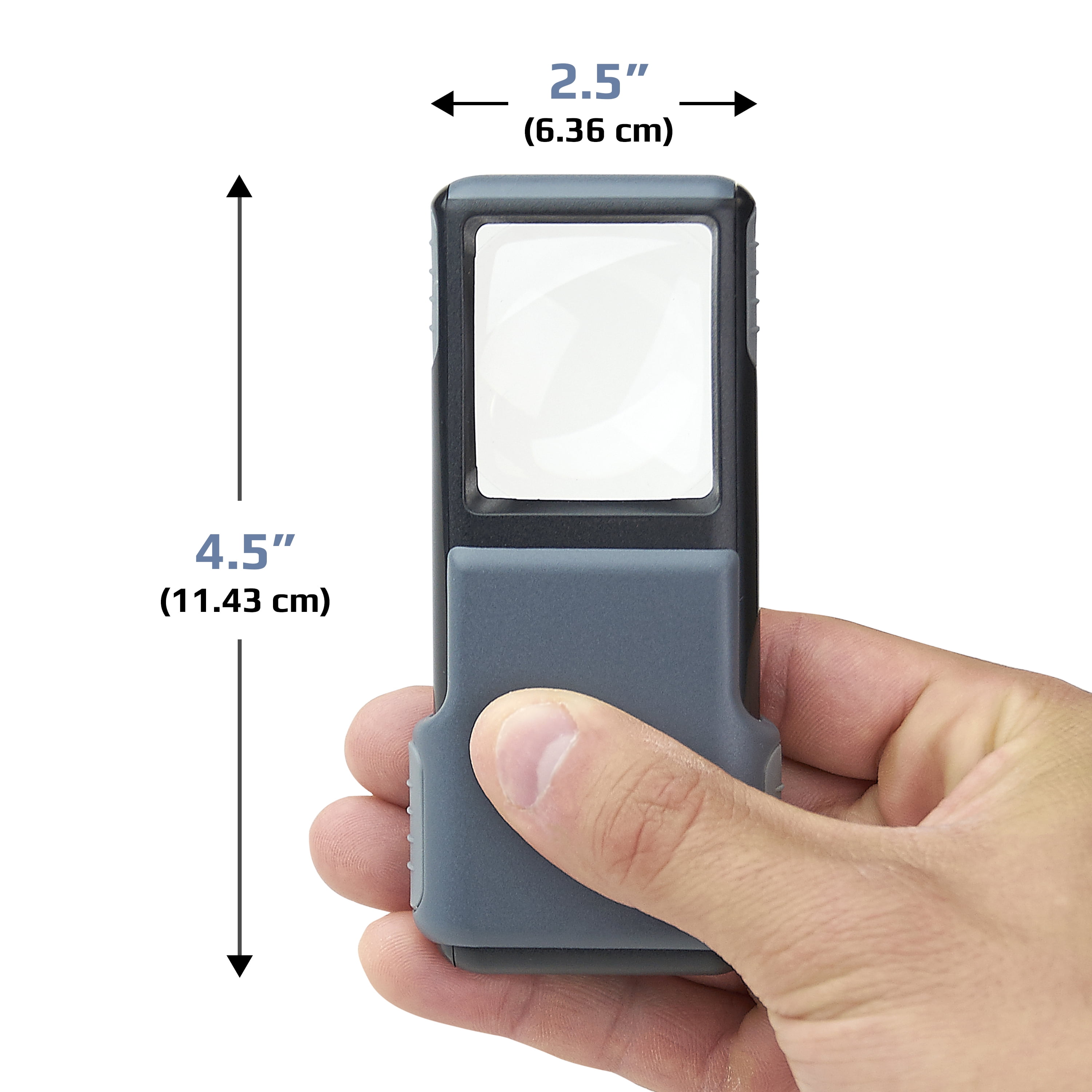 Carson MiniBrite Powerful 5x LED Compact Magnifier with Light & Protective Cover, Slide-Out Magnifying Glass - 4 Pack