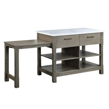 Acme Kitchen Cart With Wooden Top, Black- Saltoro Sherpi