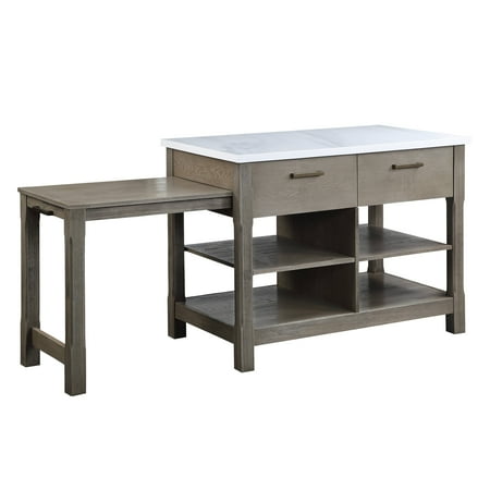 Acme Kitchen Cart With Wooden Top Black- Saltoro Sherpi