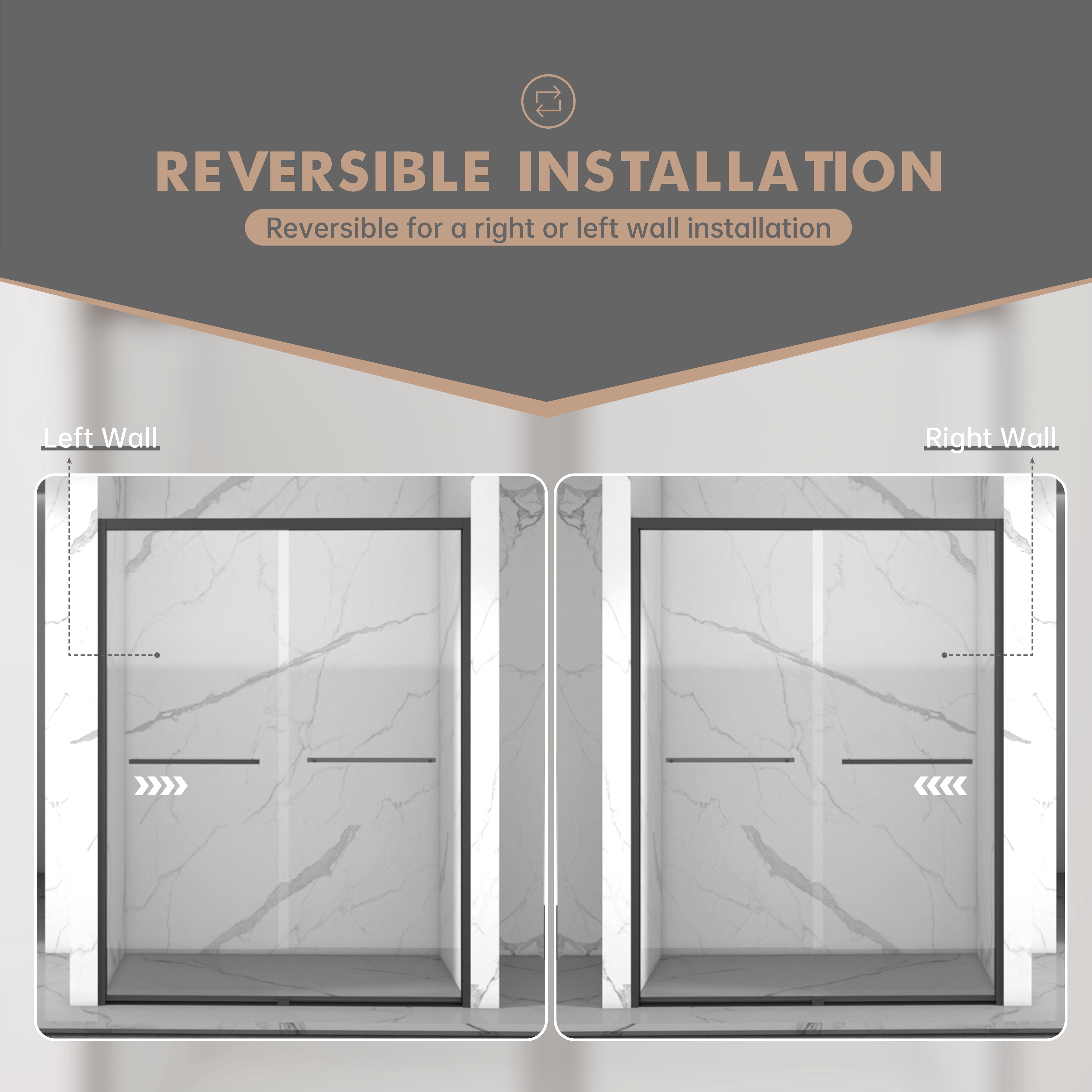 Aukfa 56-60"W x70" H Double Sliding Shower Door, Bypass Bathroom Sliding Door, 5/16" Tempered Glass, Matte Black