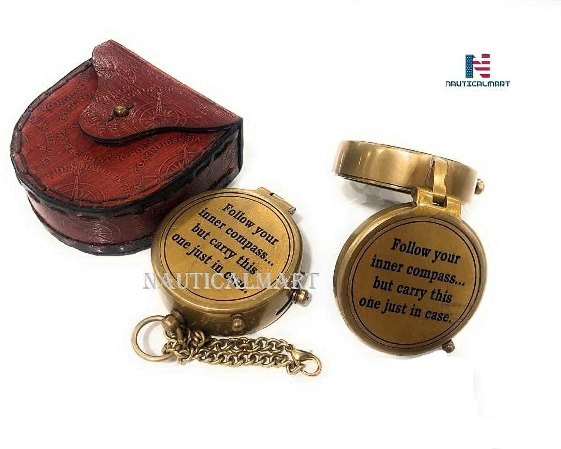 NauticalMart Compass with Leather Case for Camping
