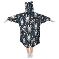 thumbnail image 2 of Dailycode Wearable Blanket Hoodie Oversized Sherpa Flannel Blankets with Pocket for 3-14 Year Old Cartoon Rabbit Astronaut, 2 of 7