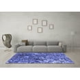 thumbnail image 3 of Ahgly Company Machine Washable Indoor Square Oriental Blue Industrial Area Rugs, 3' Square, 3 of 4