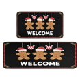 thumbnail image 2 of Kitchen Rug Set of 2 Anti Fatigue Christmas Kitchen Mats for Floor,Welcome Christmas Gingerbread Man Candy Kitchen Rugs and Mats for Bathroom,Room Bedroom (47x17+30x17 Inches), 2 of 7