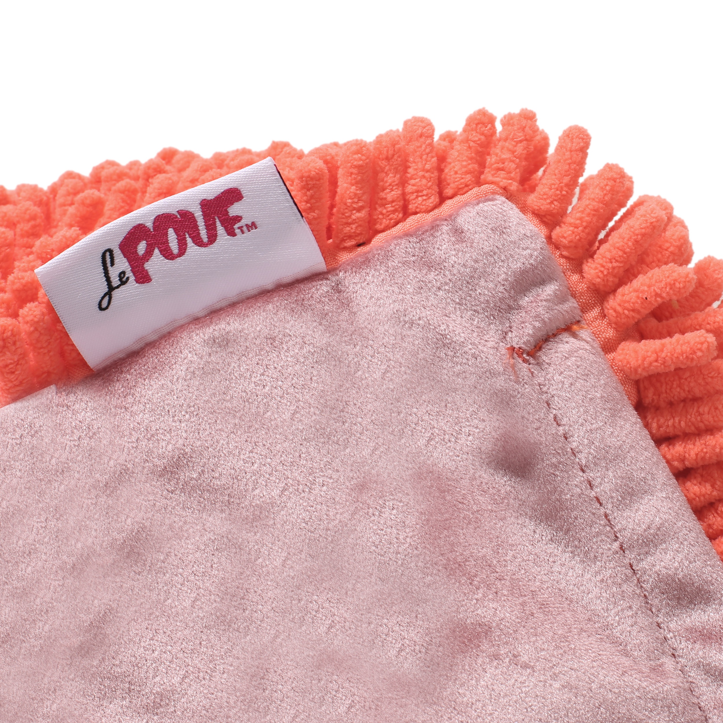 Noble House Cube Solid Plush Fabric Poufs, Orange