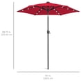 thumbnail image 7 of Best Choice Products 7.5ft Outdoor Solar Patio Umbrella for Deck, Pool w/ Tilt, Crank, LED Lights - Red, 7 of 7