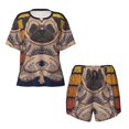 thumbnail image 5 of Wukai Pug dog Yoga Print Women's Pajama Set - Short-Sleeve Top and Shorts with Elastic Waistband and Pockets for Loungewear, Yoga, and Casual Wear-XX-Large, 5 of 8