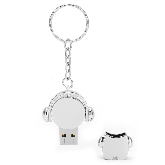 Disco U USB2.0, Memoria de Dibujos Animados Metal Regalo Computadora Kabel Arctis Coche Flash Drive Accesorios Moonlight Silver64GB