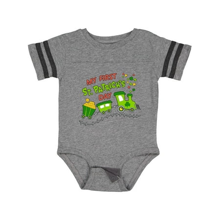 

Inktastic My First St. Patrick s Day Shamrock Train Gift Baby Boy or Baby Girl Bodysuit