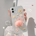 thumbnail image 5 of SZHTXC Creative Funny Novelty Waving 3D Big Pink Butt Animals Soft TPU Silicone Rubber Phone Case, Pressure Stress Releasing Cover for iPhone 13, Full Body Protection -Pig Butt, 5 of 16
