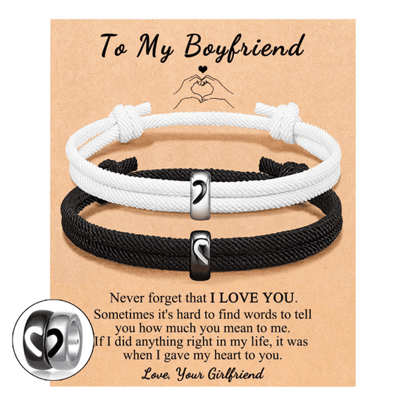 Matching Couples Bracelets Set for Him Her,  I Love You Gift, Anniversary Valentine's Christmas Gift for Boyfriend Girlfriend