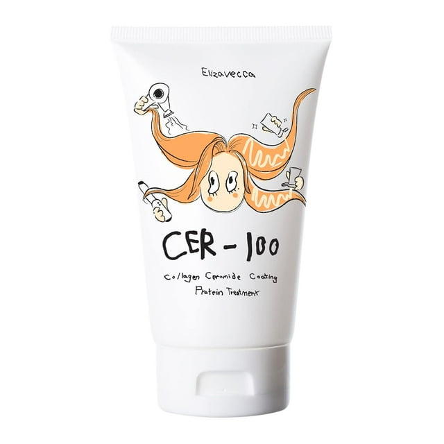 Elizavecca cer-100 Collagen Hair Mask Coating Hair Protein Treatment for Dyeing, Permanent and Frequent Hair Styling 3.38 oz/100ml