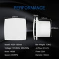 thumbnail image 2 of Hon&Guan HGA 150mm 201m3/h 22 Watt Bathroom Exhaust Fan 40 DB, 2350 RPM White, 2 of 7
