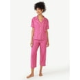 thumbnail image 2 of Joyspun Women's Woven Notch Collar Pajama Top, Sizes S to 3X, 2 of 6