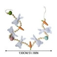 thumbnail image 3 of 2025 Easter Rabbit Carrot Garland, Artificial Rabbit Carrot Wreath for Front Door, Wooden Beads Hanging Banner, Spring Ornament for Home, Farmhouse Easter Decor, 3 of 8