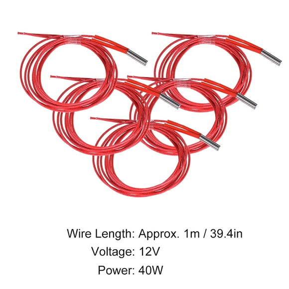 FlyFlise 12V 40W 6*20mm Single End Cartridge Heater Heating Tube