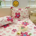 100Pure Cotton Fitted Bed Sheet Sets with Pillowcase Flower Printing