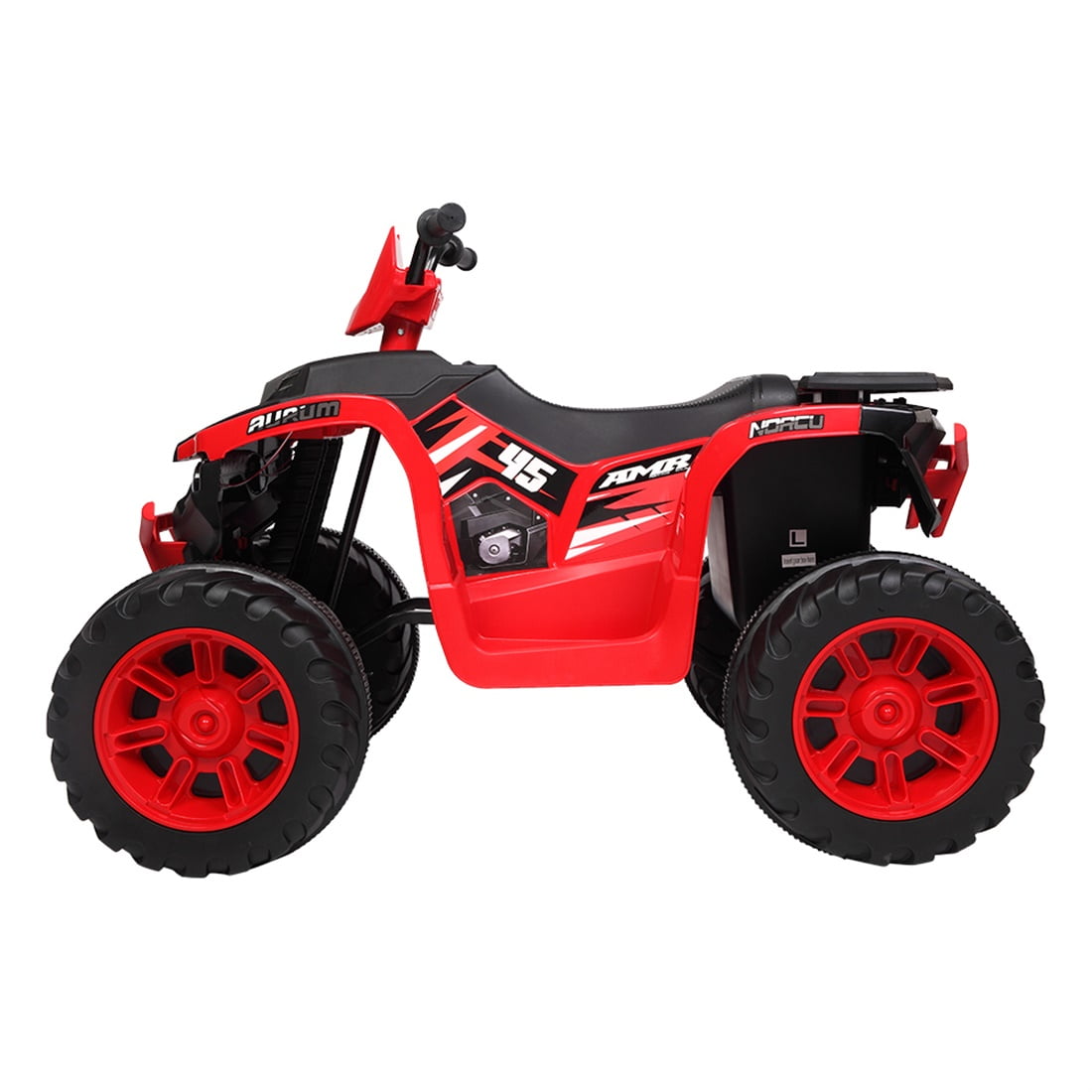 Private Jungle Kids ATV, 12V Battery Powered Electric Vehicle, Ride on Car 4 Wheeler Quad for Boys & Girls Gift, Ride on ATV with LED Lights, Music, Black & Red, Unisex