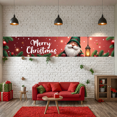 thumbnail image 3 of Festive Decorative Christmas Banner Holiday Gifts Red Background Santa Claus Design for Seasonal Celebration Indoor Decor, 3 of 9