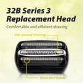 thumbnail image 3 of 2-Pack 32B Electric Shaver Replacement Heads for Series 3, Compatible with 320, 330, 340, 350CC Series Electric, Black, 3 of 7