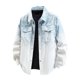 thumbnail image 1 of Blusa y camisa de manga larga con cuello vuelto para hombre, moda masculina, con estampado degradado, hebilla, doble bolsillo, manga larga, cuello, abrigo, blusa de poliéster para hombre, 1 of 4
