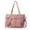 Pink, variant on Women's Elegant Tote Bag Multi Zipper Pockets Shoulder Bag Double Top Handle Handbag with Small Pouch for Travel, Daily Use, Commuting