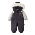 thumbnail image 3 of Dpytoraw Baby Winter Hooded Snow Suit Jacket Toddler Baby Thickened Jumpsuit Toddler Girls Romper Size 120, 3 of 3