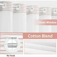 thumbnail image 5 of No Hook Shower Curtain with Snap in Liner Set Cotton and Linen Blend Shower Curtain for Bathroom Boho Farmhouse Pink Striped 75" L x 72" W, 5 of 6