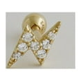 thumbnail image 3 of Anygolds 14K Real Solid Gold Diamond Lightning Cartilage Daith Helix Tragus Conch Rook Diamond Ear Post Stud Piercing Earring Body Jewelry 18Gauge - MBJ1618-6Y Yellow Gold, 3 of 7