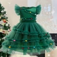 thumbnail image 2 of Zanarzt Robes Filles Robes de Noël Robe de Fête de Noël Robe Fille Nœud Robe de Couleur Unie Robe pour Enfants Robe de Soirée Vert, 3-4 Ans, 2 of 6