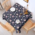 thumbnail image 2 of Pioneer Flower Floral Print Pattern Square Tablecloth, Waterproof Wipeable Spillproof Washable Table Cover for Home Kitchen Party Decor, 52"x52", 2 of 6