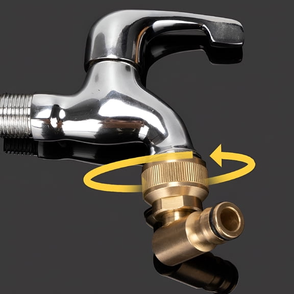 ACDANC Garden Hose Elbow Connector 90 Degree Brass Pipe Fittings Quick Swivel Connect Adapter 3/4 Inch Water Hose Connectors For Garden Hose