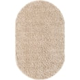 thumbnail image 7 of Unique Loom Davos Shag Collection Area Rug - Solid (5' 3" x 8' Oval Linen), 7 of 7