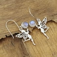 thumbnail image 3 of Earth Gems Jewelry Moonstone Earrings 925 Sterling Silver Dangle Tinkerbell Gemstone Jewelry for Women, 3 of 5