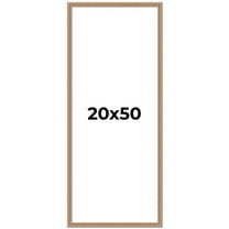 20x50 Frame Brown 60's Wooden Cabinet Solid Wood Picture Frame | 1 Inch Moulding Width | Complete