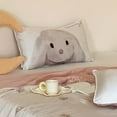 Hgallory Cute Rabbit Printed Satin Pillowcase for Bedroom, Standard
