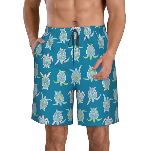 Fotbe Sea Turtle Trajes de Baño Estampados para Hombre, Shorts de Verano de Secado Rápido, Ropa de Playa, Bañadores-XX-Large