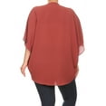thumbnail image 4 of Women's Plus Size Loose Fit 3/4 Sleeves Kimono Style Open Front Solid Cardigan, 4 of 5