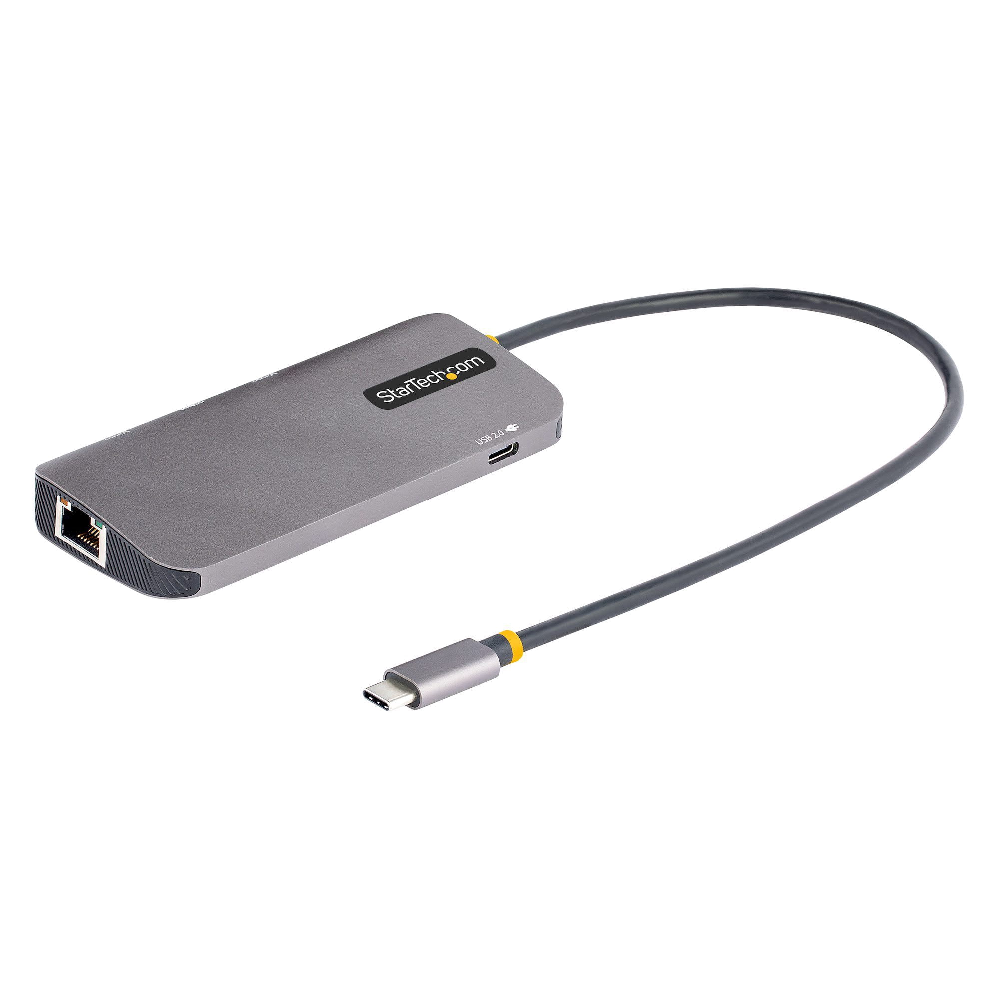 StarTech.com USB C Multiport Adapter, 4K 60Hz HDMI Video, 3 Port 5Gbps USB Hub, 100W Power Delivery Pass-Through, GbE, 12"/30cm Cable, Mini Travel Dock, Laptop Docking Station, Space Gray