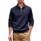 thumbnail image 2 of Ceisia Men's Casual Striped Half Button Round Neck Pullover with Pocket Daily Fashion Top Gift, 2 of 9