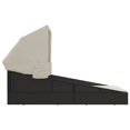 thumbnail image 2 of vidaXL Chaise Longue avec Toit Pliable Noir 200x114x128 cm Rotin Poly, 2 of 5