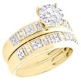 thumbnail image 2 of 10K Yellow Gold Diamond Trio Set Bar Bridal Set + Matching Wedding Band 1 CT, 2 of 9
